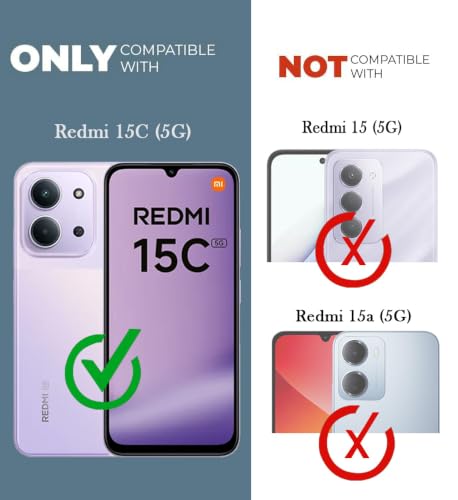 Image of Jkobi Shockproof Crystal-Clear Back Cover for Redmi 15C (Anti Yellow Case | Drop & Camera Protection | Hard Polycarbonate)