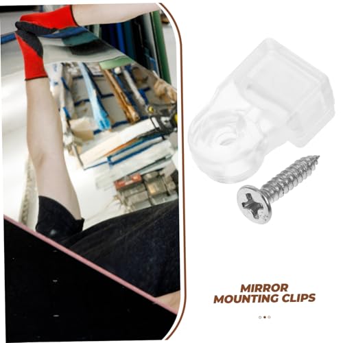 Image of Tofficu 50pcs Mirror Fixing Clips Retainer Clips for Mirrors Glass Fixing Clamp