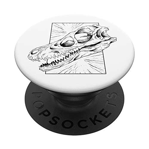 Velociraptor Skull PopSockets Swappable PopGrip, Black