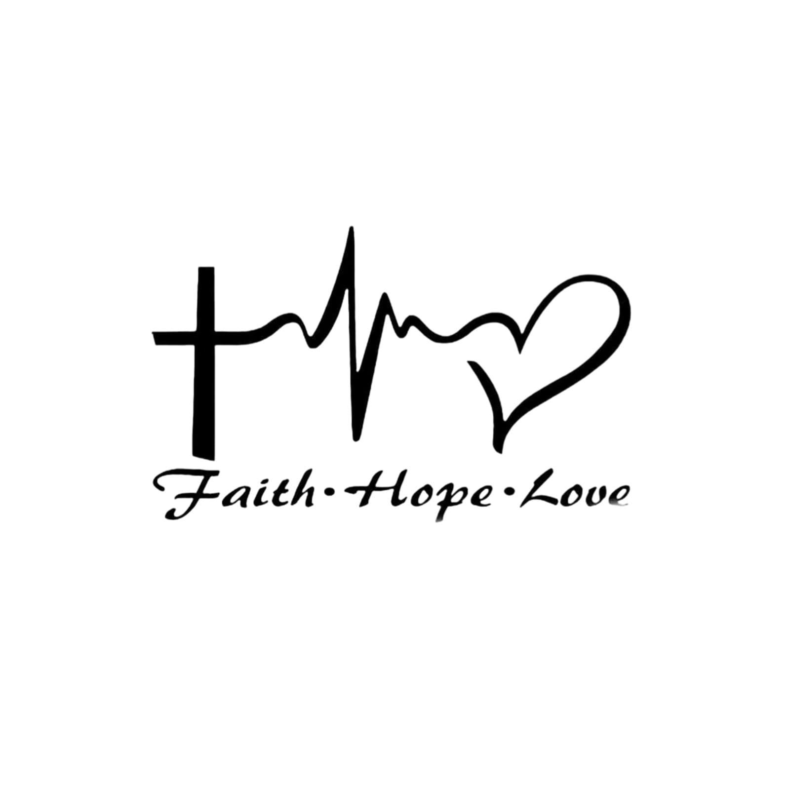 PacuM Faith Hope Love Car Sticker Cartoon Jesus Christian Religious Bible Verse For Car Window Body Decoration (Color : Black, Size : 14cm*9cm)