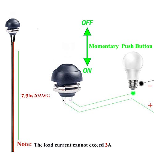 Interrupteur Bouton-poussoir Momentané 1A/250V - 10 Pièces Précâblées Avec Fils 20 Cm, Pour Circuits électroniques, PC, Voiture - 4