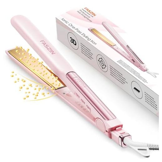 Faszin Planchas del Pelo 2 en 1, Calienta en 20s Plancha Pelo, de Titanio con Iones Plancha de Pelo, Pantalla LCD Clara, Ideal para Alisar, Rizar y crear Ondas (Rosa)