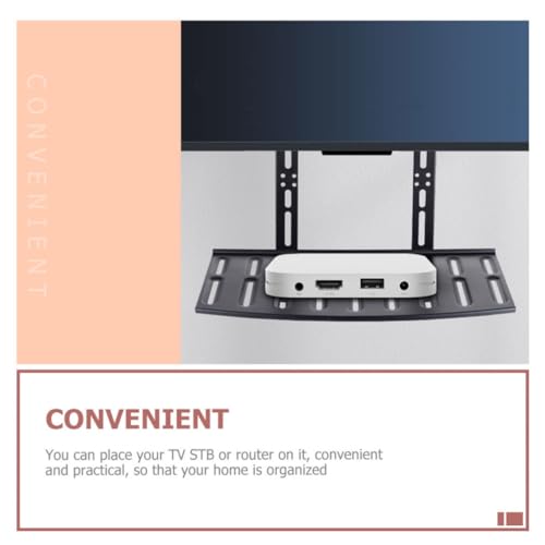 Estante para DVD de pared negro con organizador de cables integrado para salón 4
