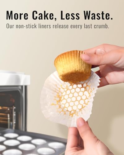 Image of PureBake White Cupcake Muffin Liners 1000 Count - Greaseproof, Non-Stick, Food Grade Paper Baking Cups | Standard Muffin & Cupcake Liners | Odorless, Oven Safe Cupcake Wrappers