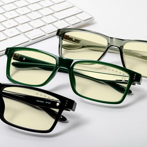 Gunnar Gafas para Videojuegos y Ordenador | Vertex, Color de Montura: Smoke, Tente de Lentes: Ámbar (Bloques 65% de Luz Azul y 100% de UV) | con filtro de Luz Azul | Lente Patentada - imagen 8