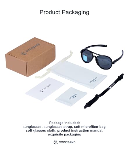 COCOSAND Baby Aviator Polarized Sunglasses with Adjustable Strap for Baby Infant Girl Boy 0-18 Months2