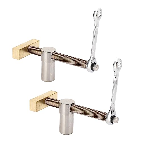 Woodworking Desktop Clip 20mm Dog Hole Clamp with Fast Fixing, Stainless Steel, Brass, Light and Compact for DIY Woodworking Tool (20mm)