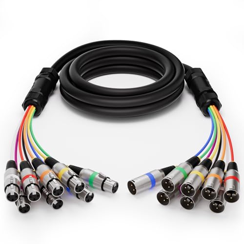 Professional 8 Channel XLR Snake Cables 10FT, Noise Free | XLR Ma...