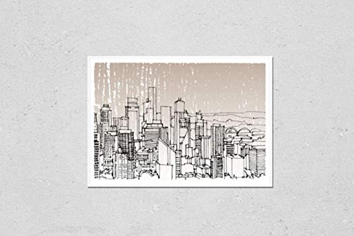 Wall Art Poster Print of Scene Street Illustration. Hand