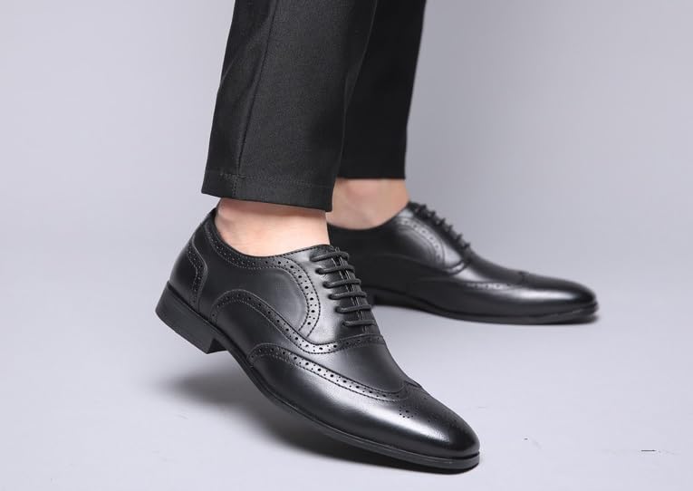 Men's Dress Shoes Mens Lightweight Casual Walking Derby Shoes Formal Business Classic Lace Up Oxford Shoes for Men(7)3