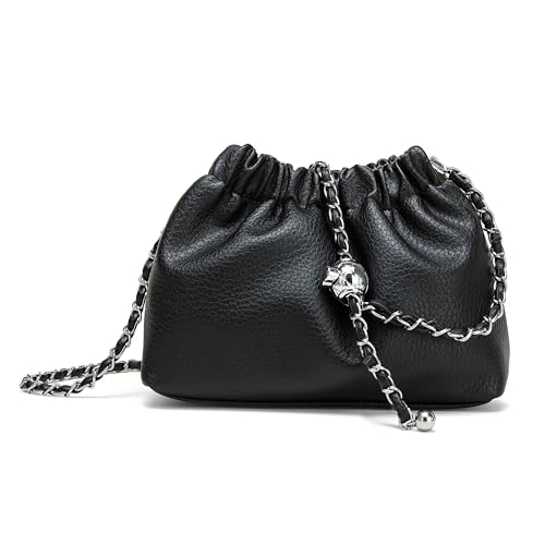 Sac crossbody pour femme et pochette froncée tendance en cuir vegan