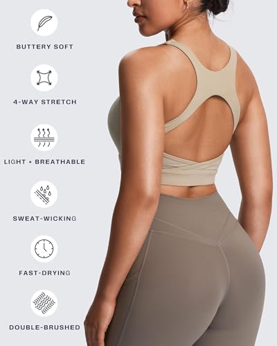 Image of Aoxjox Women's Workout Sports Bras High Impact Fitness Training Gym Khloe Bra Yoga Crop Tank
