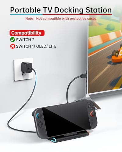 Soporte Switch 2 de carga de viaje con puerto HDMI 2.0 3