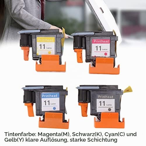 4er Set Druckkopf Drucker Kopf Ersatz für HP Designjet 100 110 111 500 510 800 813 850, klare Auflösung, hohe Kompatibilität, stabile Leistung