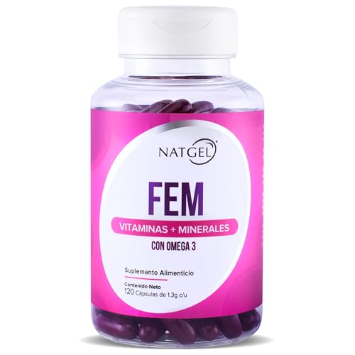 FEM MULTIVITAMINS | Multivitaminico para Mujer con Omega 3 | 120 Capsulas Softgels de 1,300 mg | Suplemento Integral para Mujeres | Apoyo Nutricional Completo |...