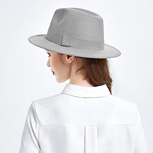 Image of Womens & Mens Fedora Hats, Wide Brim Fedora Hats for Women Men