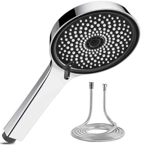 Magichome - Cabezal de ducha (1,5 m, 120 mm, con 5 modos de chorro, cabezal de ducha de alta presión universal para baño adecuado para baja presión de agua