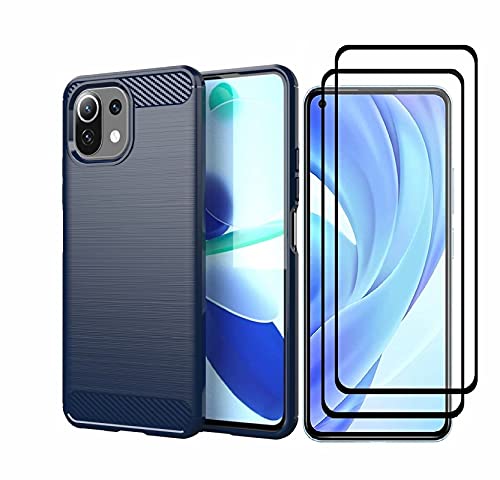 Wuzixi Funda para Lenovo K13 Note + [2 Pack] HD Protector de Pantalla de Vidrio Templado.Fundas Silicona, Carcasa Case para Lenovo K13 Note.Azul