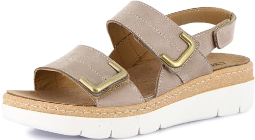 GRÜNLAND Moll - Sandalo Comfort Donna, Nubuk, Doppia Fibbia Regolabile,