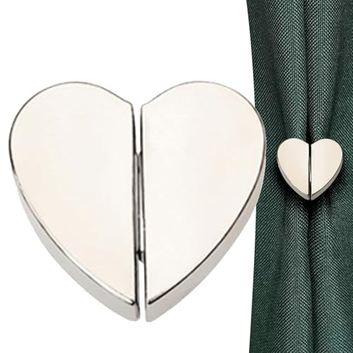 Cierre magnético | Hebilla magnética en forma de corazón para cortinas, cierre magnético de doble cara que evita fugas de luz, clips decorativos extraíbles para telón de fondo de fotos