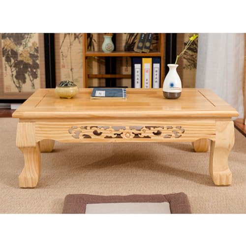 Table basse tatami compacte bois massif orme rouge pour petits espaces - 6