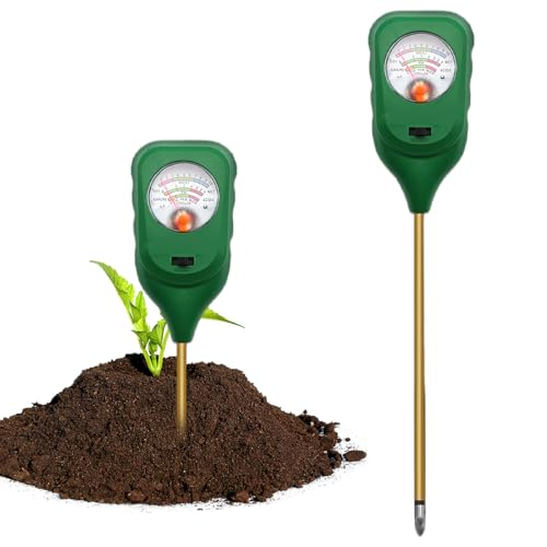 PUTAII Bodenmessgerät 3-in-1，Bodentester für pH, Feuchtigkeit und Fruchtbarkei, Boden Feuchtigkeitsmesser...