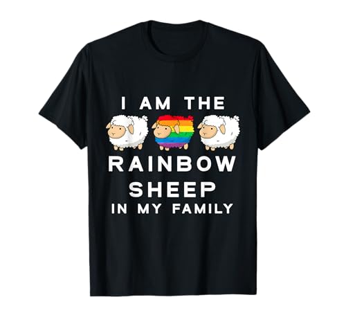 Ich bin der Ich bin Rainbow Sheep Family Gay Ally Pride LGBTQ Queer T-Shirt