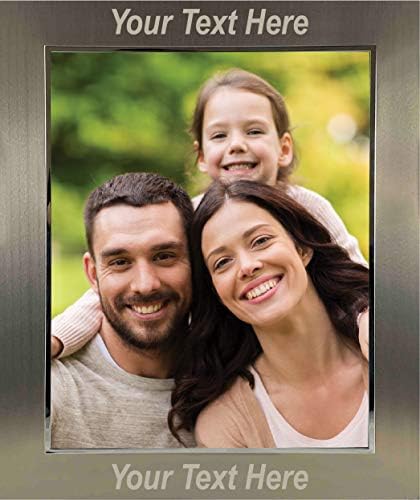 PersonalizationStreet - Customize Your Own - Personalized 5" x 7" Vertical Champagne Metal Photo Frame with Free Custom Engraving, Shipping and Photo Print of Your Special Photograph