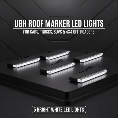 Image of UBH Roof Marker LED Lights For Cars, Trucks, Or Suv 4 X 4 Thar (UFO) (UFO 5 WHITE)