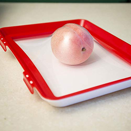 Cucudy Bandeja de Preservação de Alimentos Bandeja de Preservação de Vácuo Empilhável com Tampa Elás