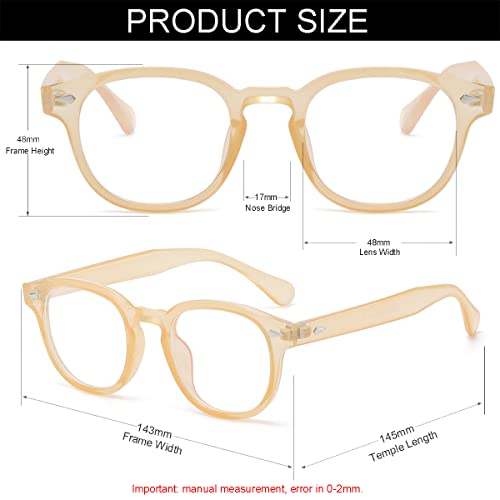 Image of Retro Round Blue Light Blocking Glasses for Men Women, Vintage Frame Non-prescription Computer Reading Eyeglasses