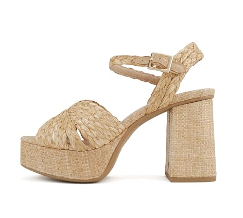 Soda “Teacup” ~ Women Square Toe X-Band High Heel Platform Sandal