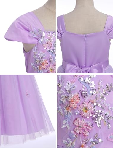 Flower Girl Sparkly Wedding Maxi Dress Butterfly Sequins Junior Bridesmaid Formal Dress Tween Pageant Communion Gown3