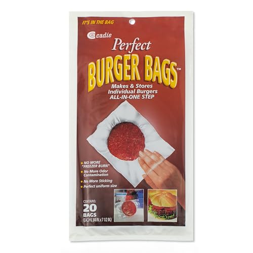 Perfect Burger Bags - Freezer Storing Wrap for Hamburger Patties or Ground Meat | Nonstick Paper,...