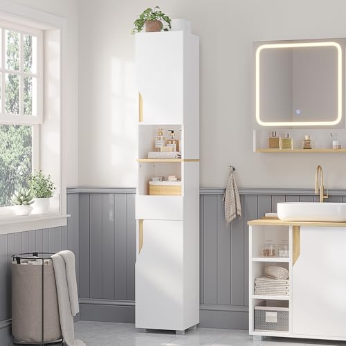 FORABAMB Badezimmerschrank, Hochschrank Badezimmer mit Schublade,...