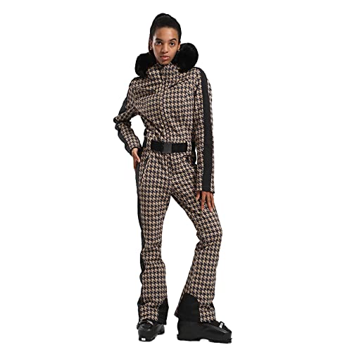 GSOU SNOW Women Ski Suit One Piece Snowsuit Snowboard Slim Insulated Jumpsuit Waterproof Windproof for Outdoor Sports