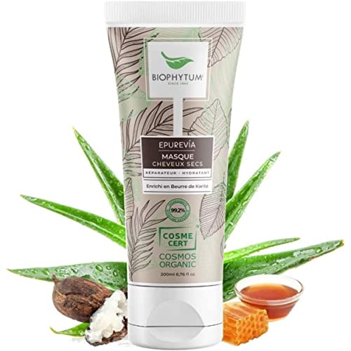 Masque BIO pour Cheveux Secs Cosmos Organic 200 ml - produit Français - soin capillaire nourrissant aux actifs de miel et d'Aloe vera. Certifié cosmebio - Produit Végan Cover