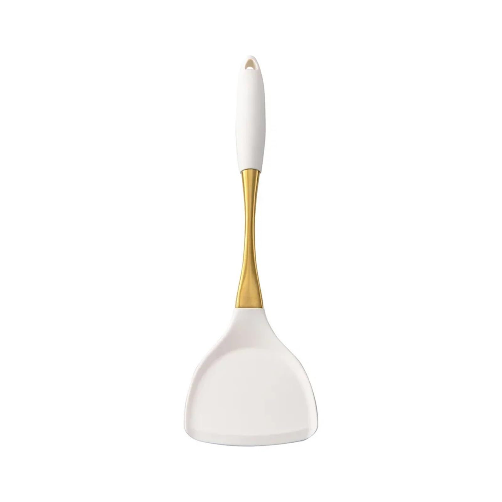 Générique Lot de 8 ustensiles Cuisine en Silicone Blanc doré, spatule, tourneur, passoire à pâtes résistante la Chaleur, Pelle, Accessoires