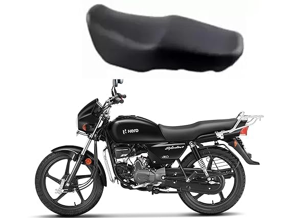 CARBOX, Hero Splendor Plus BS6 Bike SEAT Cover,PU Leather Black,Colour,6 mm Cushion Foam.Rope provided,Ready to fit,Quality and Fitting Tested-image-13