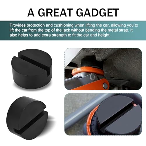 Image of 2 PCS Car Rubber Jack Pads, Car Floor Jack Stand Accessories, 2.91 inch x 1.34 inch x 0.35 inch Horizontal Jack Buffer Pads, Universal for Most Cars (Black)