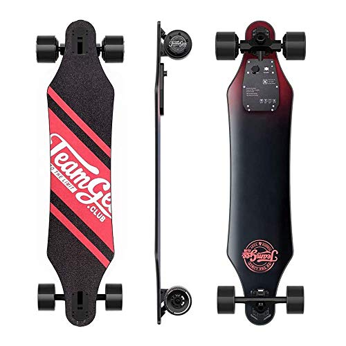 Teamgee H5 37 Zoll Elektro-Skateboard, 22 MPH Höchstgeschwindigkeit, 760W Dual Motor, 11 Meilen Reichweite, 6,6 kg, 10 Schichten Ahorn-Longboard mit drahtloser Fernbedienung