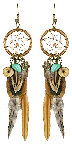 Das Kostümland Pendientes de Plumas atrapasueños para el Disfraz de Mujer India.