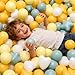 GOGOSO Ball Pit Balls,Plastics Balls for Ball Pit, Stars Hearts Shape for PastelBall for Toddlers Kids, Stars and Hearts Creamy Yellow+Blue,100pcs