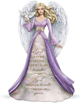 The Bradford Exchange God Helps You Handle What You Are Given' Angel Figurine Graced With An Uplifting Religious Message And Thomas Kinkade Artistry. Exclusive To