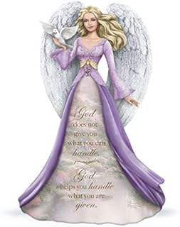 The Bradford Exchange God Helps You Handle What You Are Given' Angel Figurine Graced With An Uplifting Religious Message And Thomas Kinkade Artistry. Exclusive To