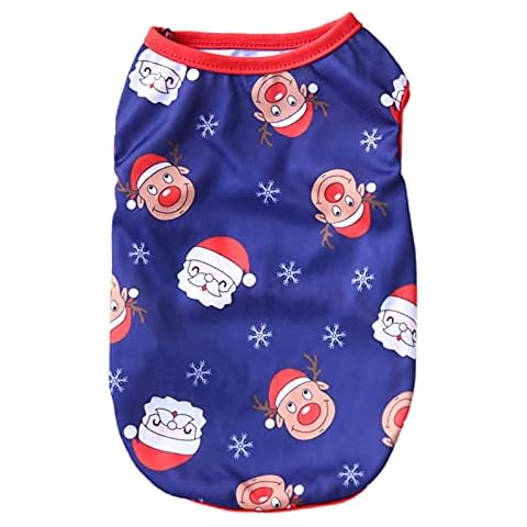 Chicmine Pet Apparel Christmas Series Pattern Cosplay Skin-friendly Pet Dog Cats Vest Outfit for Holiday Pet Clothing Cover