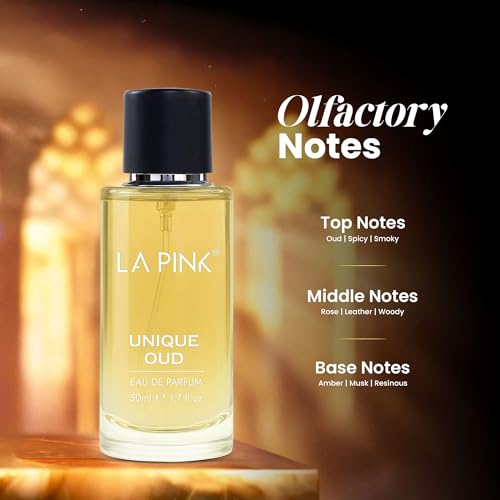 Image of La Pink Unique Oud EDP Perfume for Woman & Man | Oud, Leather, Woody & Musky Notes | Long Lasting Unisex Luxury Fragrance for Men & Women | 50ml
