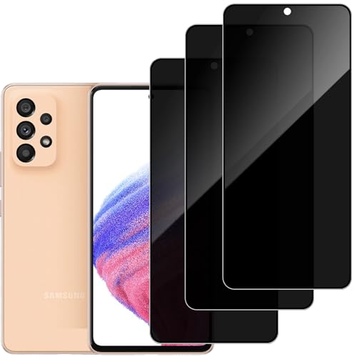 Film protecteur d'écran de confidentialité Samsung Galaxy A53 A52 A51 5G en verre trempé 9H Lot de 3