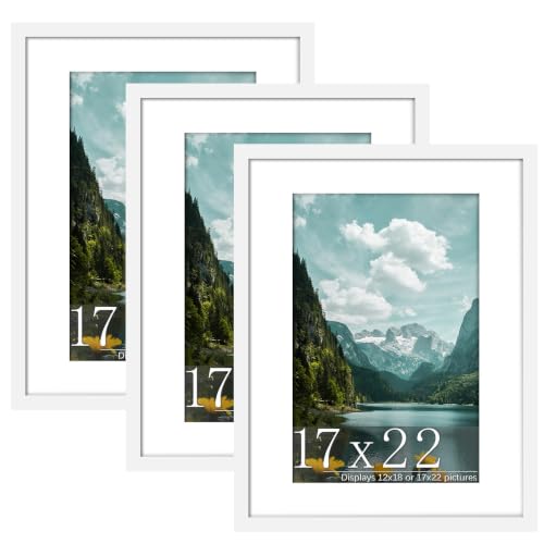 Image of Picrit 17x22 White Picture Frame, Poster Frame for Wall, 3 Pack