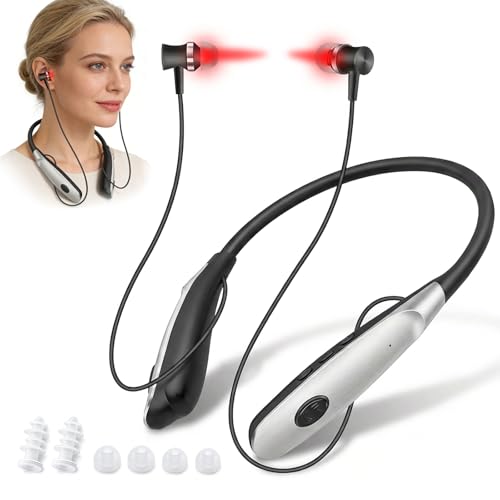 ENLEE Red Light Therapy for Ears 650nm Portable Red Light Therapy Device for Gentle Ear Comfort & Relaxation with 30-Min Auto Timer and 3 Modes for Daily Wellness Routine Black